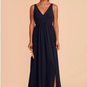 Birdy Grey Chiffon Laurie Empress Dress in Navy with Slit in Large